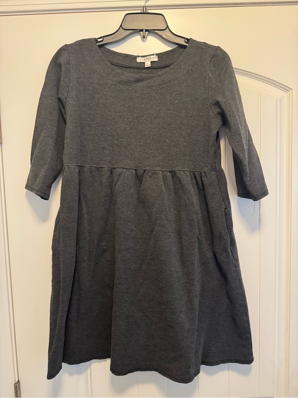 DownEast' Charcoal Gray Knit Dress - Long Sleeve
